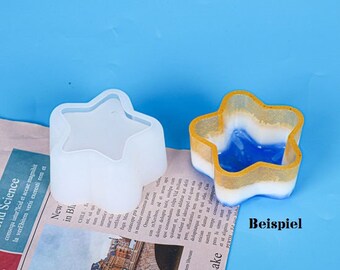 Silikonform kleine mini Blumen Schale Mould Resin Kunst Harz Basteln Abformen Form 7 x 7 cm