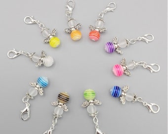 10 Regenbogen Schutzengel Hochzeit Gastgeschenk Taufe Anhänger ~ Glücksbringer