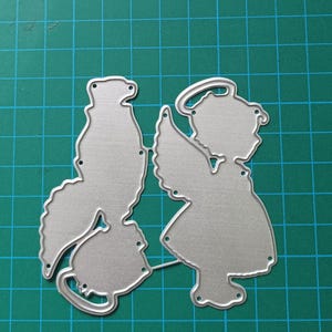 Stanzschablone - Prägeschablone Junge und Mädchen kleine Engel DIY Scrapbooking stanzen - prägen - basteln