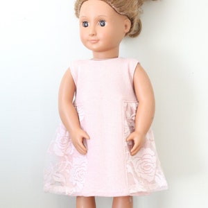 Pink Doll Dress, Lace Doll Dress, Handmade Doll Dress, 18&quot; Doll Dress, Summer Doll Dress, Blush Doll Dress, Doll Dress, Lace, Blush Pink