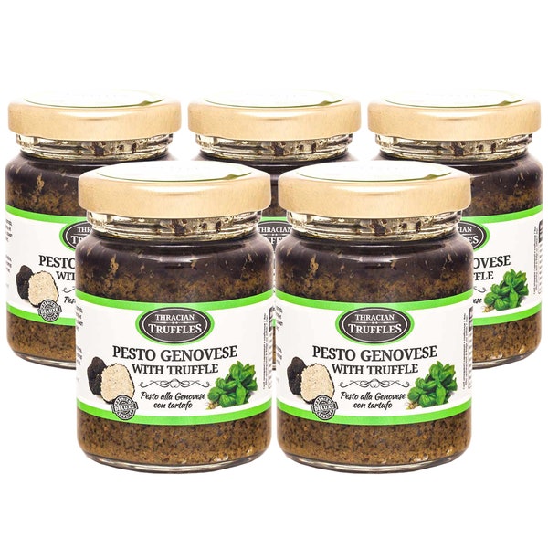Pesto Genovese Gourmet Sauce mit schwarzer Trüffel Sommer Knolle aestivum 80 g, Ideal zum Kochen und Salaten