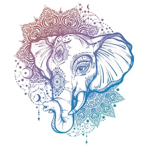 Indian Mandala Elephant, Elephant png, Elephant Mandala SVG, Cricut, Home Decor, Print 2084x2292px Digital Product, Yoga svg, Chakra Art