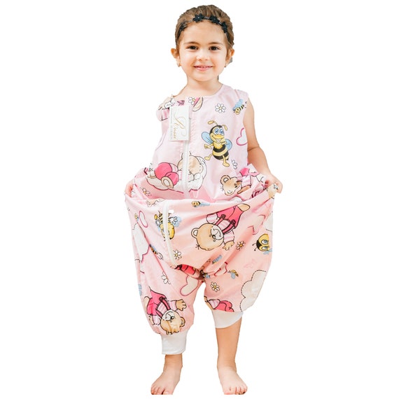 Bolso de dormir bebé verano con pies Sleepsack algodón con cremallera con  piernas partidas manta usable bebé Swaddle saco manta saco 80-100cm -   España