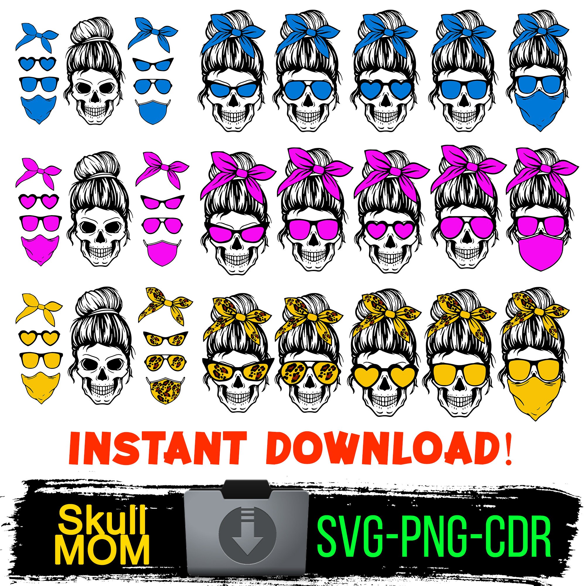 Messy Bun Svg Skull Mom Svg Mom Life Svg Messy Bun Vector - Etsy Canada
