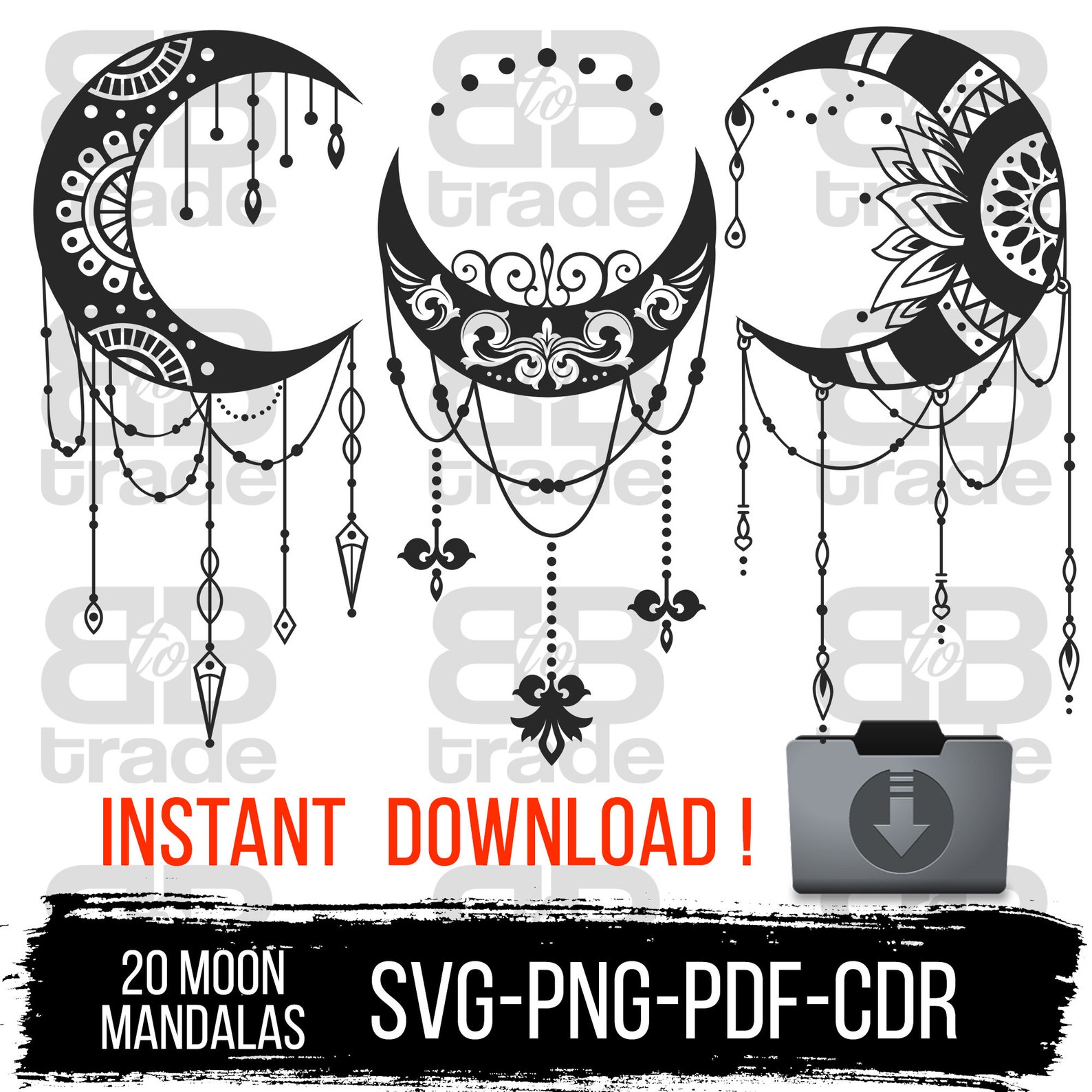 Moon Mandala Svg Moon Mandala CDR Dreamcatcher Celestial | Etsy