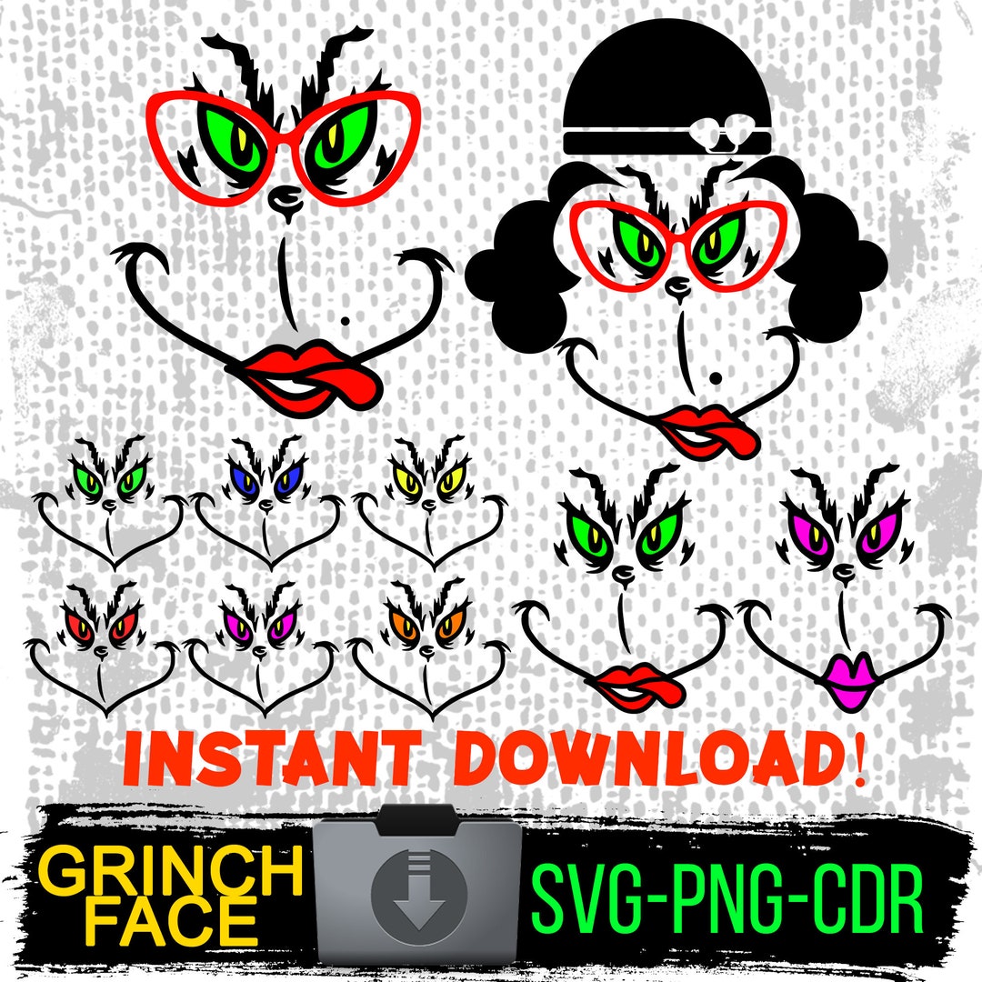 Grinch Face SVG, Grinch Face Cricut, Grinch Silhouette Svg, Grinch Svg