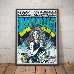 Barbarella Czech Sci-fi Poster Jane Fonda Comics Style Art 70&#39;s Home Decor Movie Lover