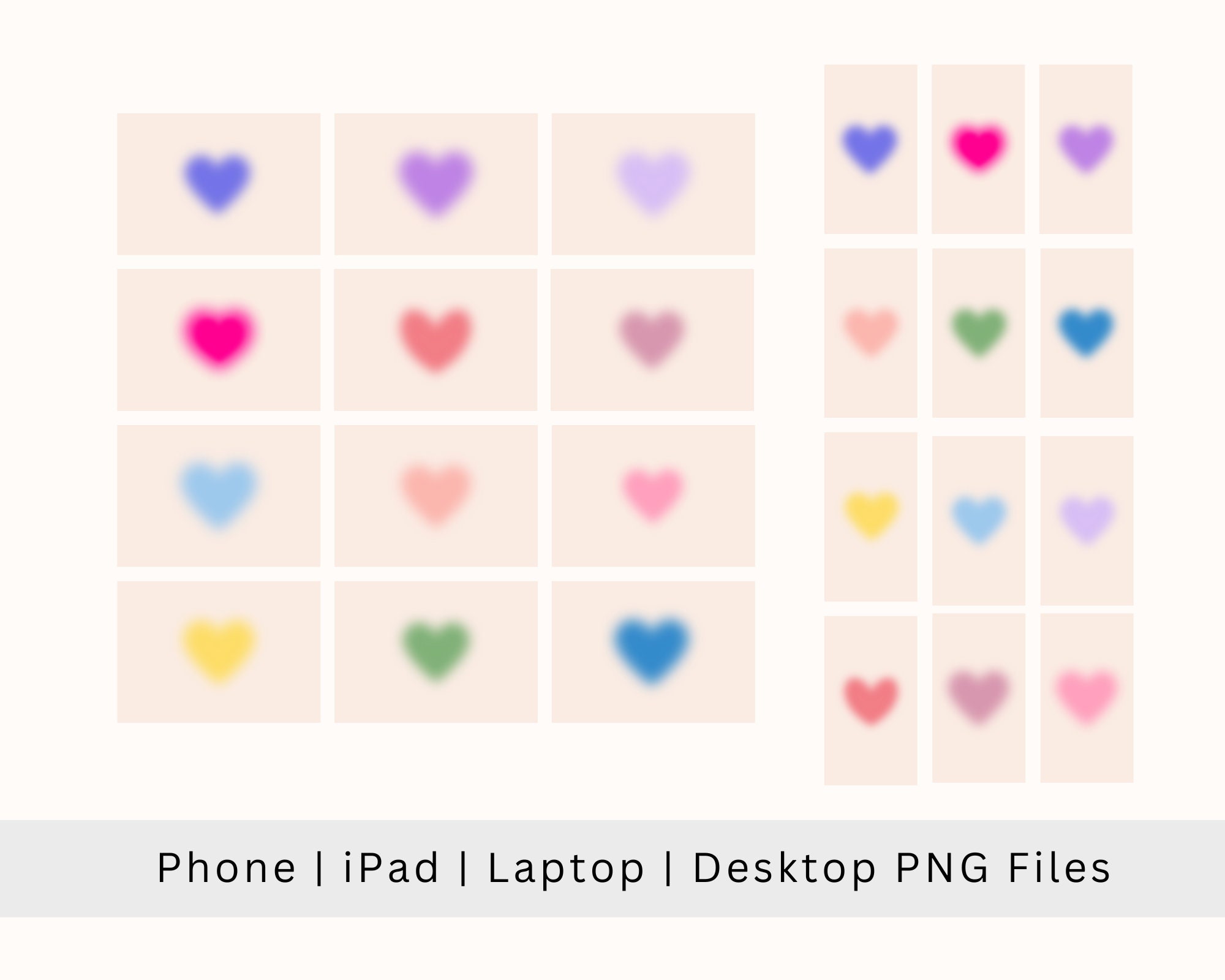 Gradient Heart Aura Aesthetic Wallpaper Background For Ipad Phone