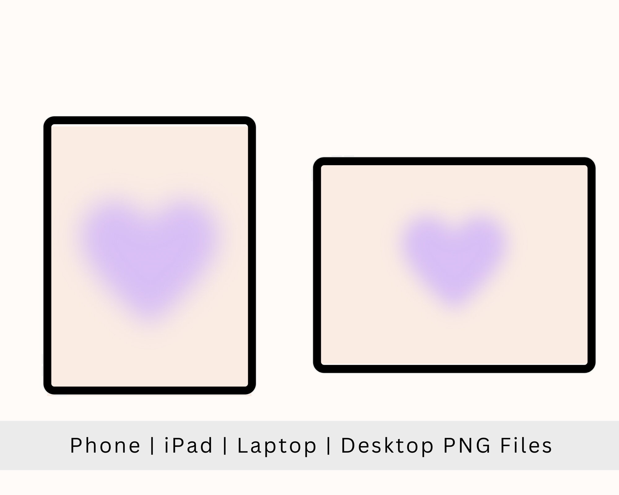 Gradient Heart Aura Aesthetic Wallpaper Background For Ipad Phone