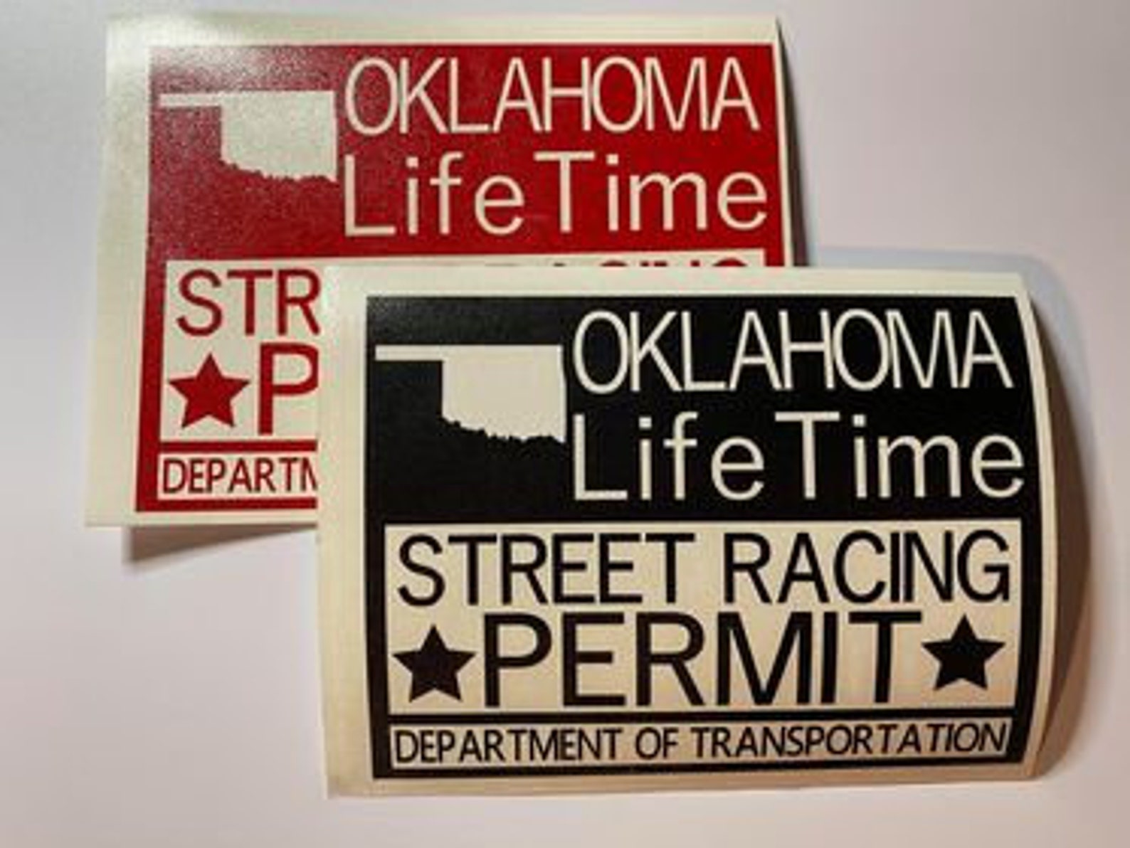 Oklahoma Street Racing Permit Car Decal Laptop Sticker Etsy