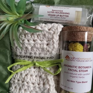 Botanical Facial Skincare Gift Set, Natural Spa Gift Set, Self-Care Gift, Natural Skincare