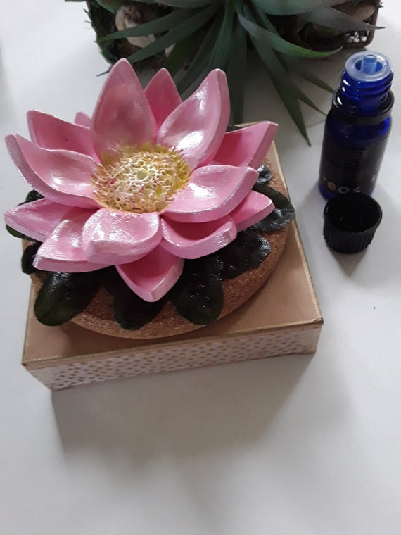 Handmade Clay Lotus Flower Diffuser Gift With Essential Oil Etsy