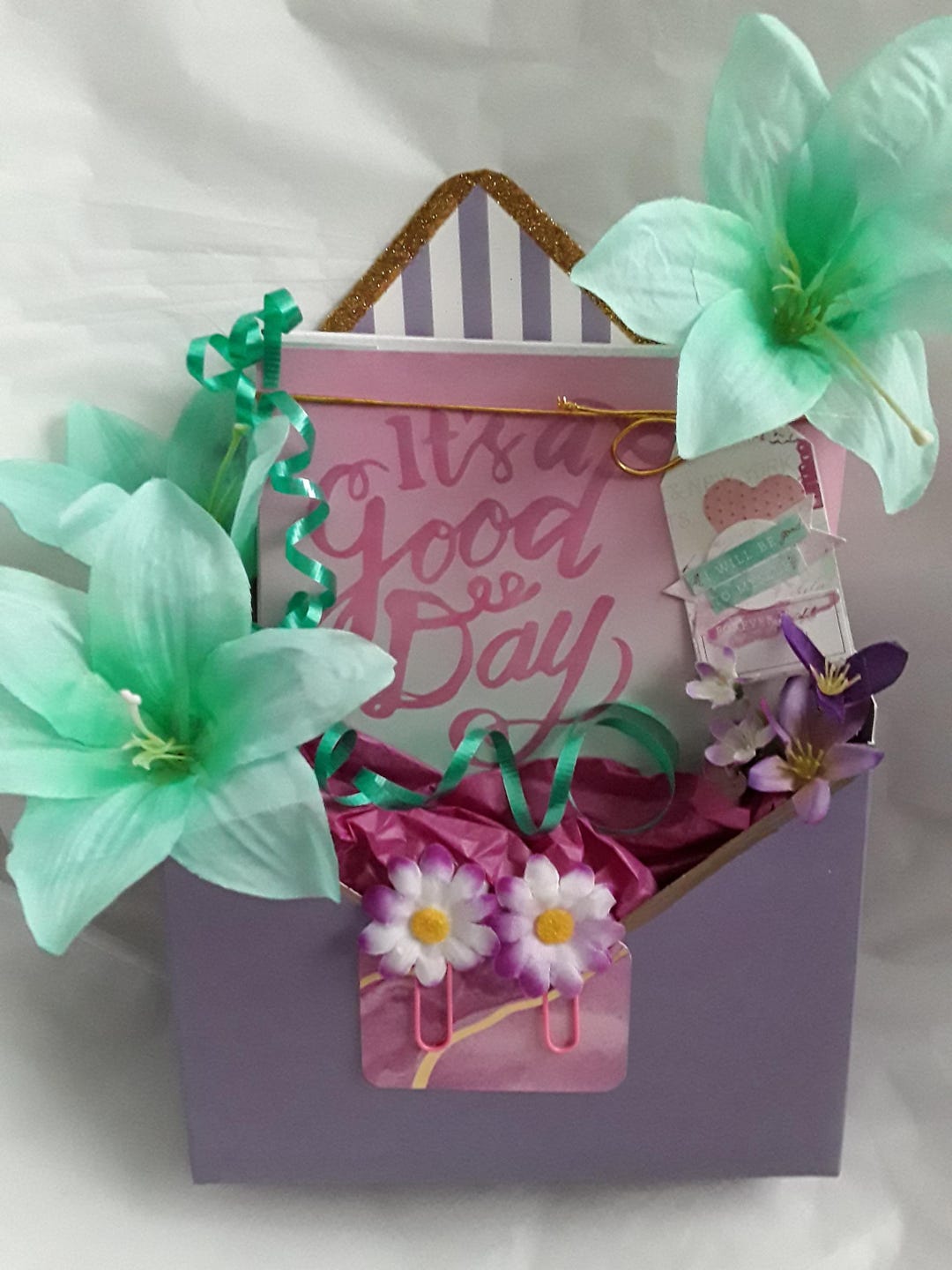 Handmade Stationery Gift Box: Inspirational Notepad, Bookmark & Floral ...