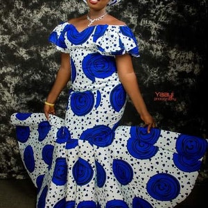 Bibi Mermaid Dress Afrcan Print African Party Dress African Bibi Mermaid Dress Afrcan Print African Party Dress African
