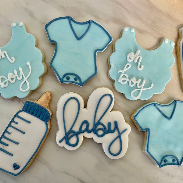 Baby Boy Cookies Etsy