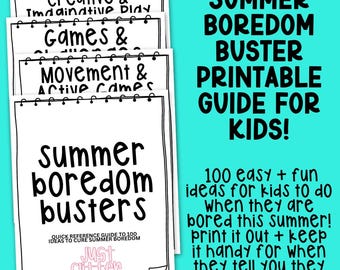 Summer Boredom Buster: 100+ Kids Activities Guide (Digital Download