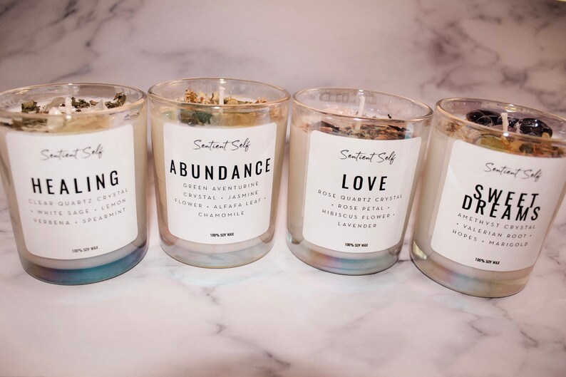 Herbal Intention Candles Scented Intention Candle Etsy