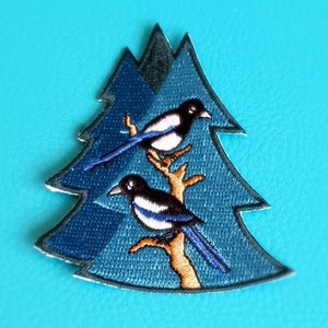 Magpies Two For Joy Patch, Teacher gift, Embroidered Patch, Sew on Patches,  Pretty Gift Patch