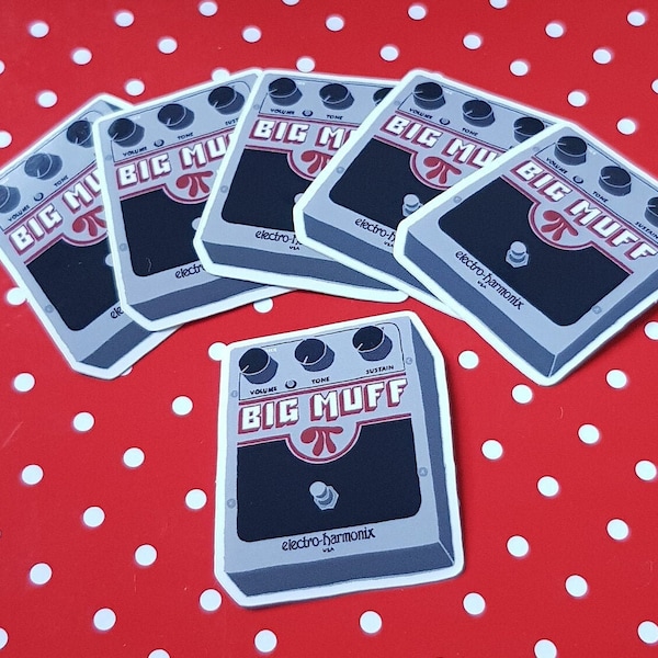 Big Muff Guitar Pedal Vinyl Stickers, Laptop Decals, Waterproof Vinyl Stickers, guitar pedal enthusiast