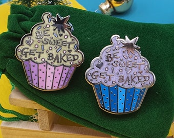 Get Baked Cupcake Enamel Pin Badge