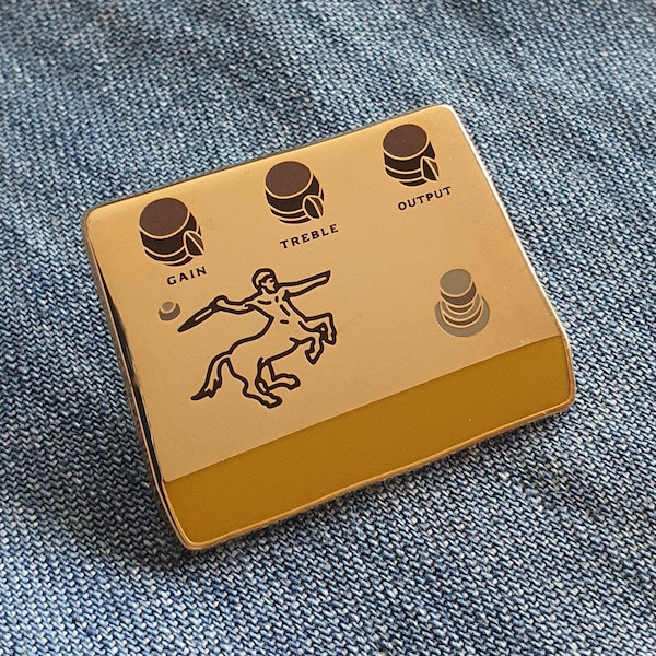 Klon Centaur Gold Guitar Pedal Pin: Hard Enamel Badge