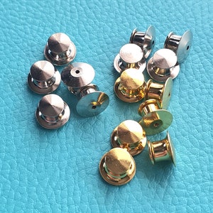 Locking pin badge backs,  enamel pin, lapel pin metal back with lock mechanism