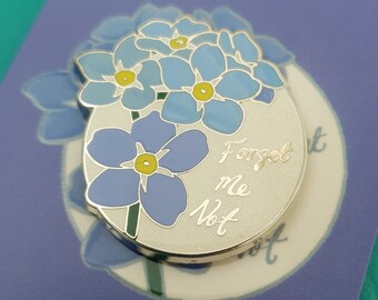 Forget me Not Enamel Pin Badge, blue flower brooch,leaving gift, dementia awareness, bereavement pin, valentines gift