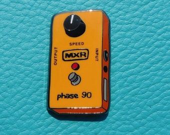 Phase 90 guitar pedal enamel pin badge, guitarist lapel pin