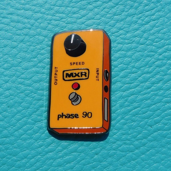 Phase 90 guitar pedal enamel pin badge, guitarist lapel pin