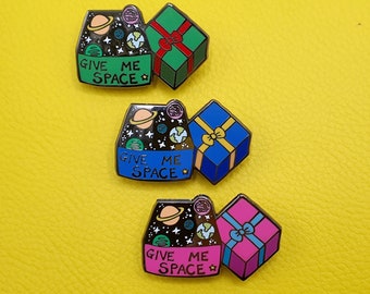 Give Me Space Enamel Pin Badges, Introvert Gift Lapel pin, Autism Pin, Space Lover, neurodivergent, asd support