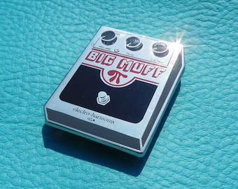 Big Muff Guitar Pedal Enamel Pin Badge, silver finish hard enamel pins