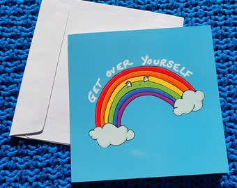 Sassy Rainbow Greeting Card, blank for your message, sarcastic funny cards, new job, well done, sarcastic card