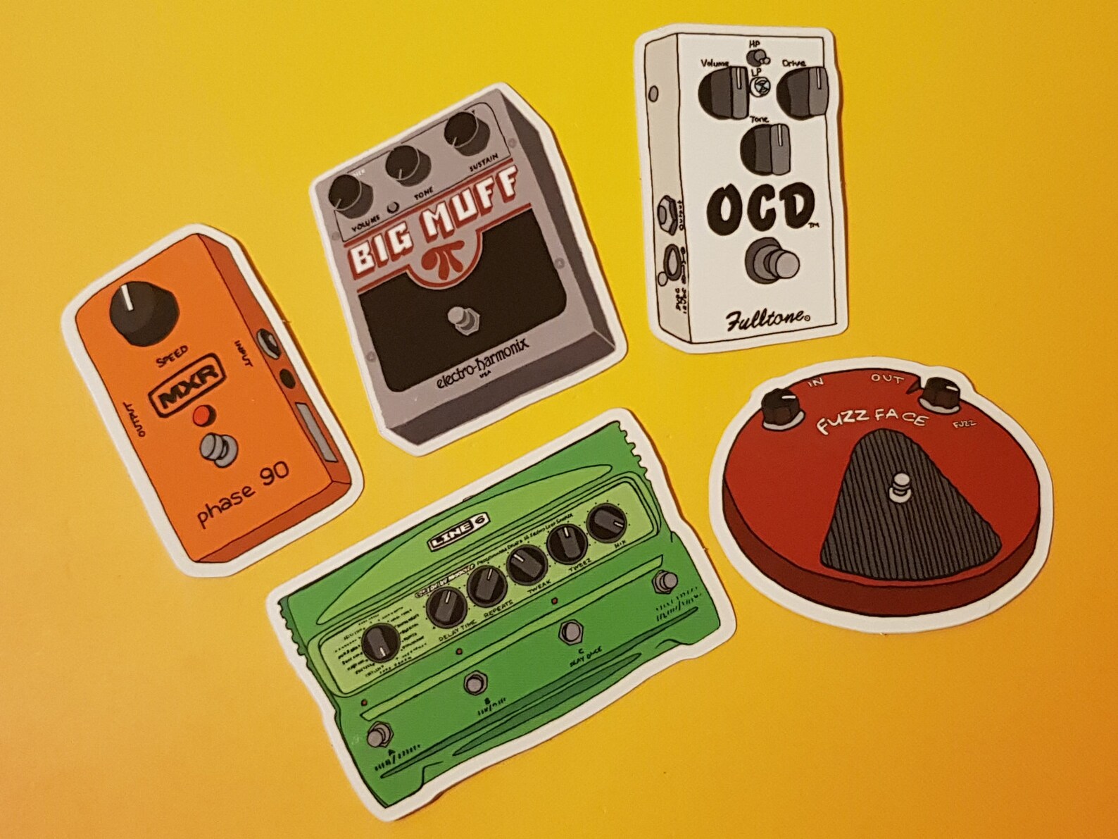 Guitar Effects Pedals Vinyl Sticker Set Laptop Decals Guitar Etsy UK