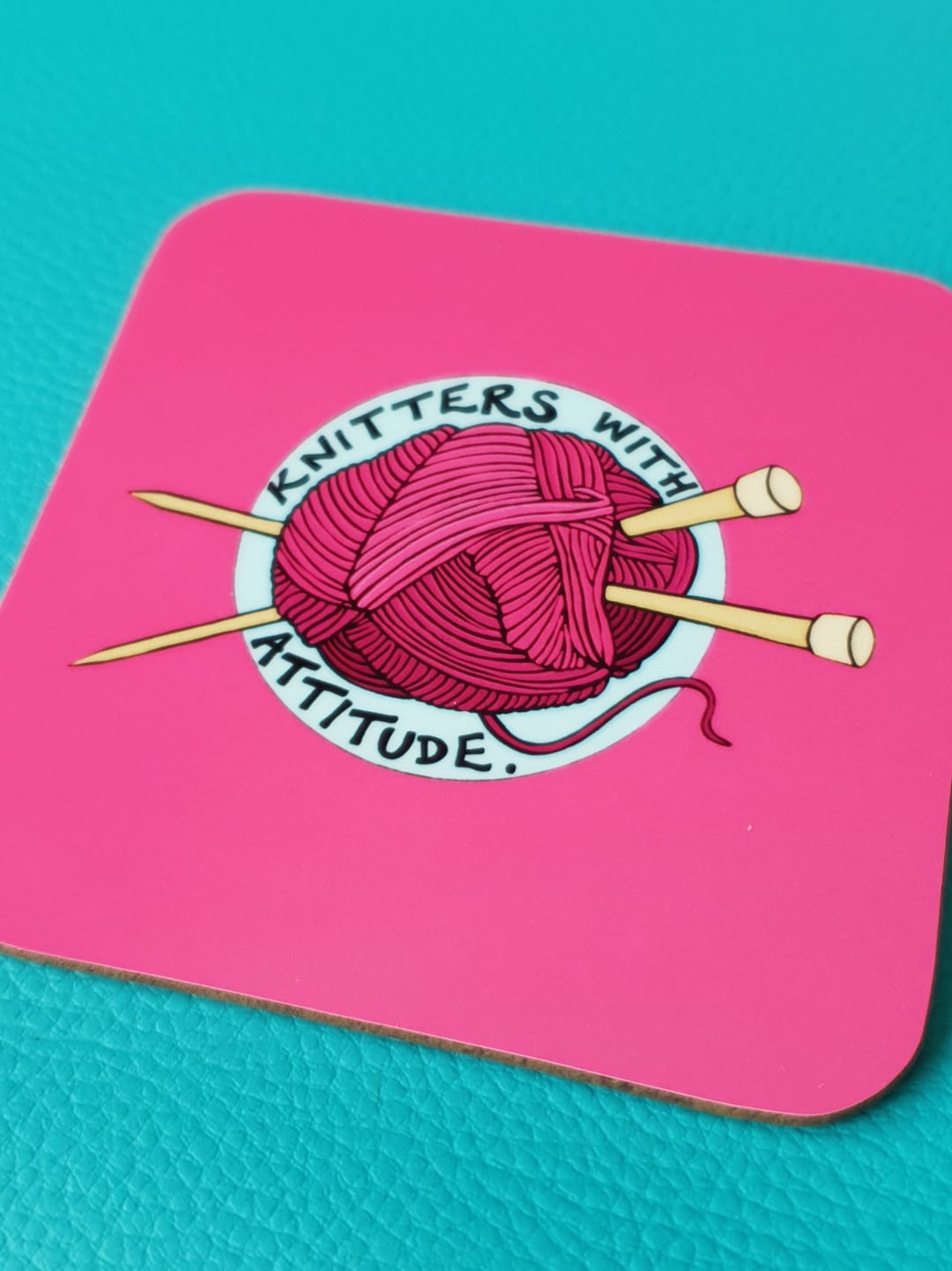 Knitter Coasters, Knitting Coaster Sets, Pink Coaster Set, Housewarming