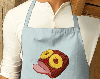 Rum Ham BBQ Grill Kitchen Apron, Kitchenware Housewarming Gifts, Christmas or Thanksgiving cooking apron