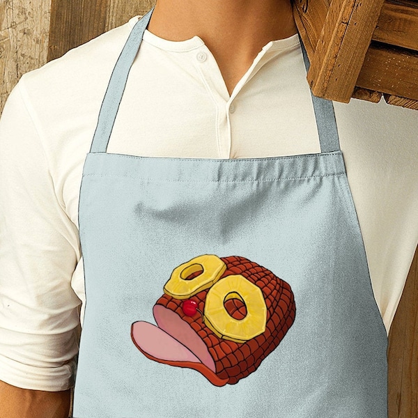 Rum Ham BBQ Grill Kitchen Apron, Kitchenware Housewarming Gifts, Christmas or Thanksgiving cooking apron