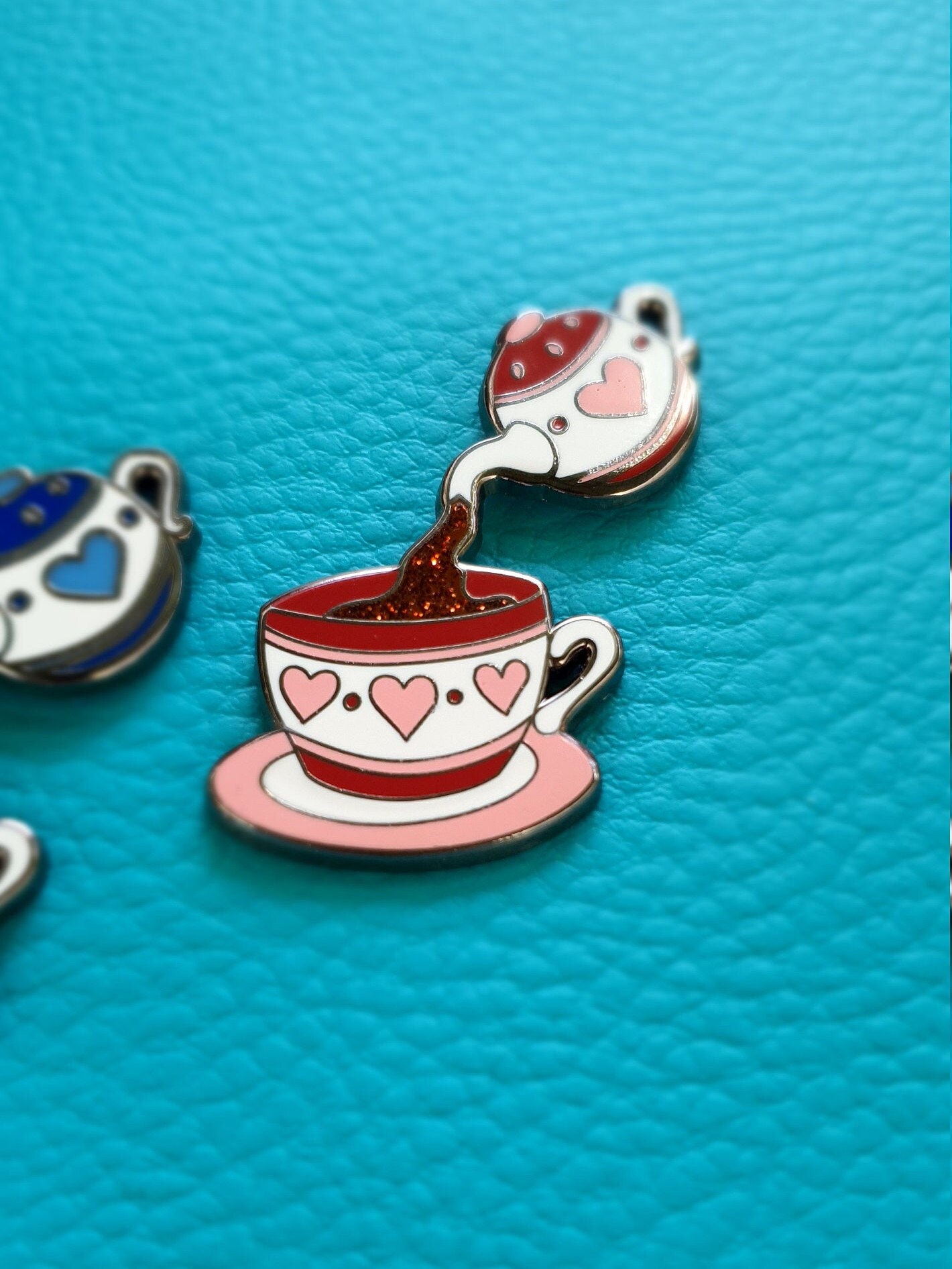 Pot of Tea Enamel Pin Badge Glitter Tea Pins Tea Lover Lapel Etsy