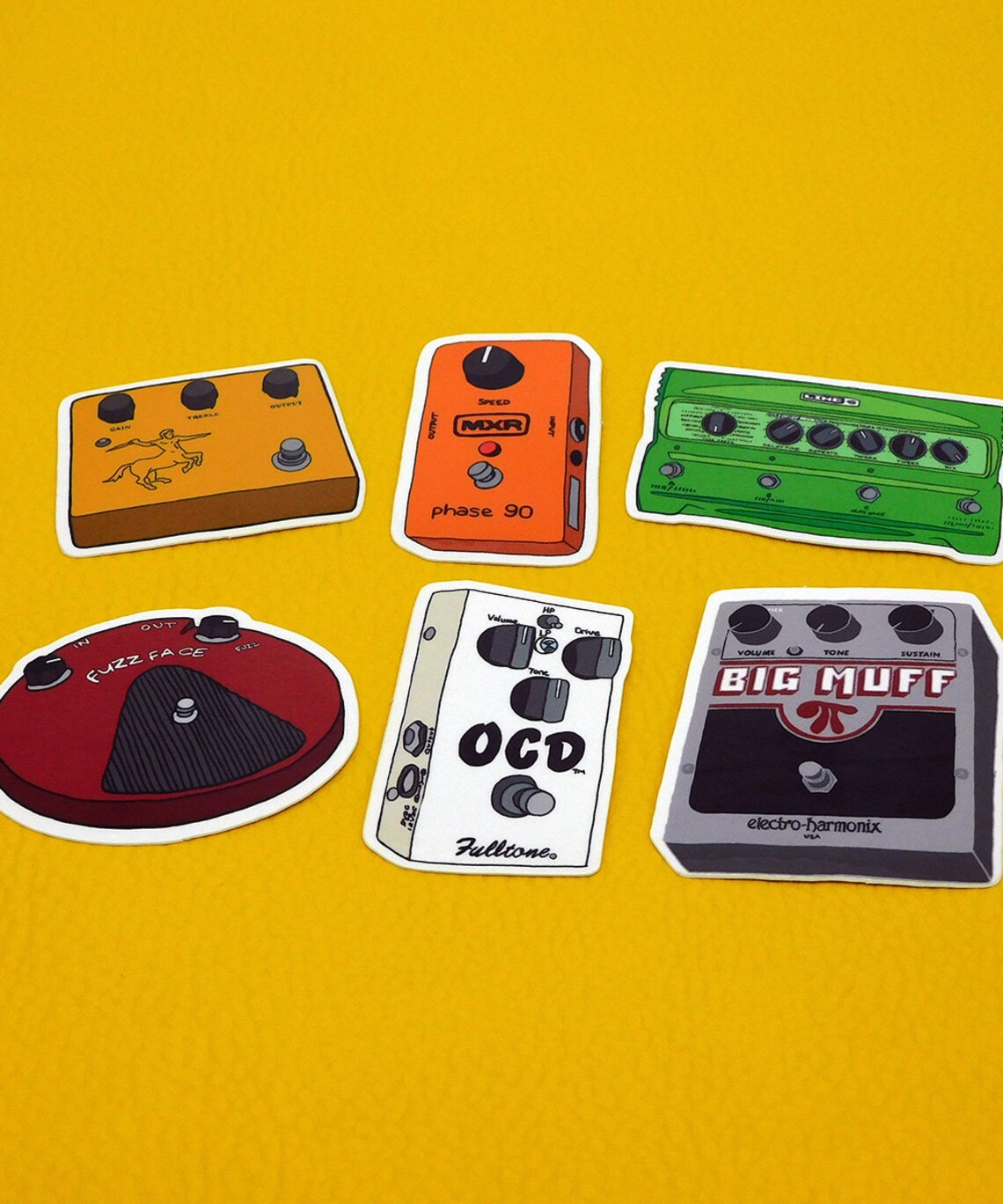 Guitar effects pedals vinyl sticker set laptop decals guitar Etsy