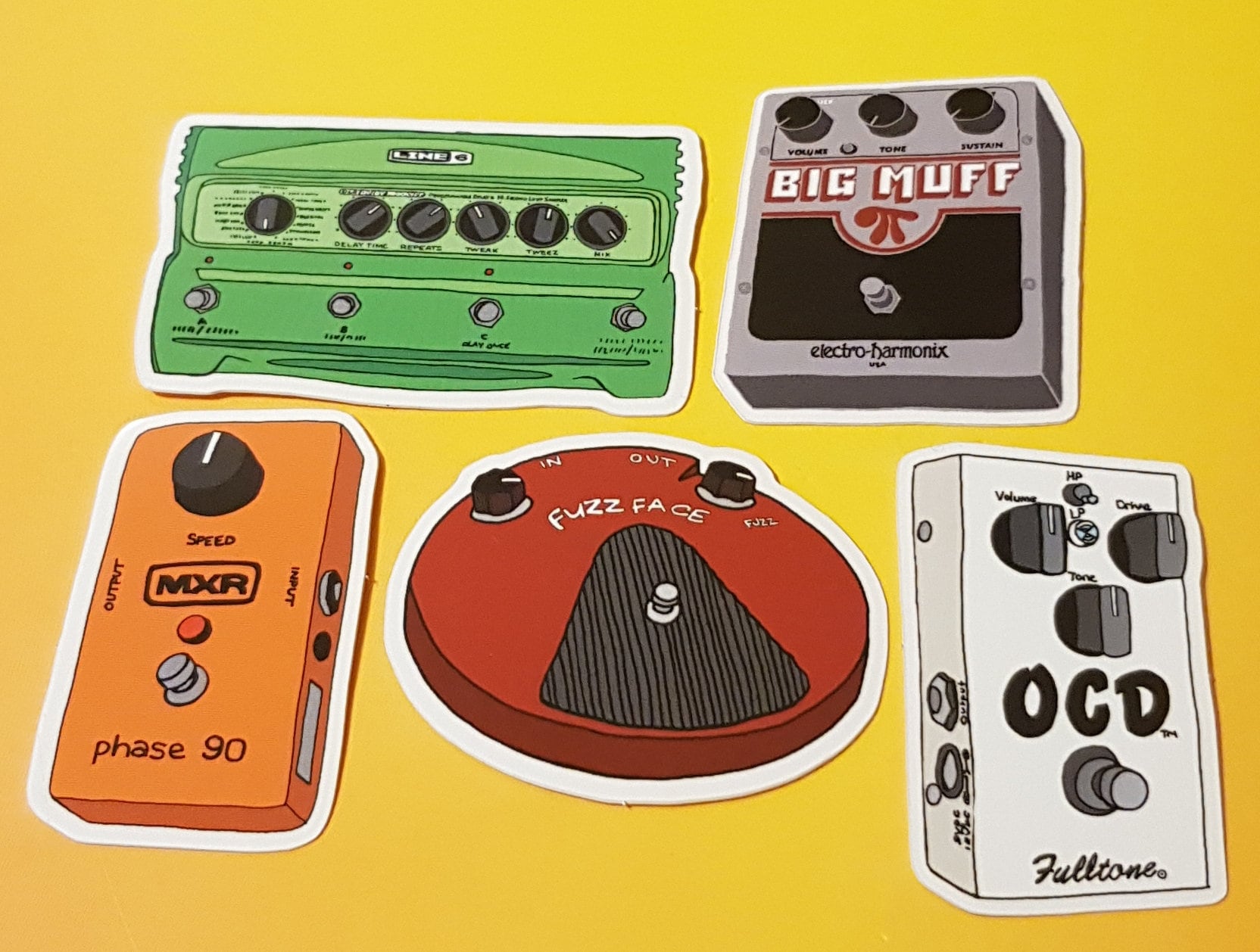 Guitar effects pedals vinyl sticker set laptop decals guitar Etsy