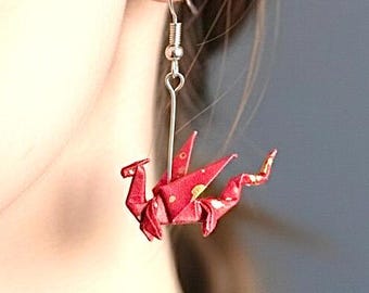 Pendientes de dragón de origami, joyería de papel hecha a mano, pendientes de papel, pendientes colgantes ligeros, regalo para la mejor amiga, pendientes diarios de dragón