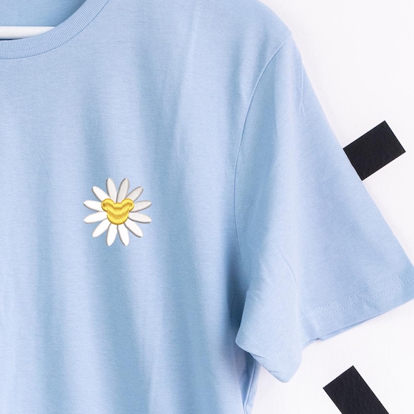 Mickey Daisy geborduurd T-shirt - blauw