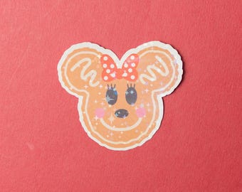 Minnie pepparkakor glittrande vinylklistermärke