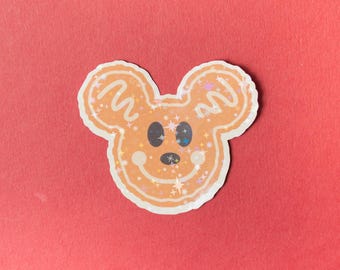 Mickey pepparkakor glittrande vinylklistermärke
