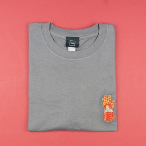 Iron Man Infinity Gauntlet Embroidered Grey Tee