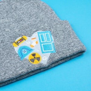 Monsters Heart Embroidered Heather Grey Beanie