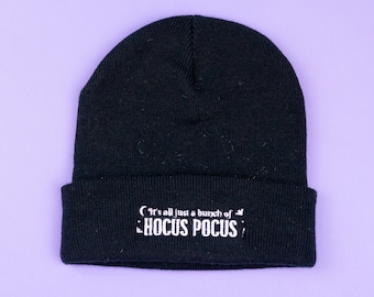 It's all just a bunch of... Embroidered Beanie - Black