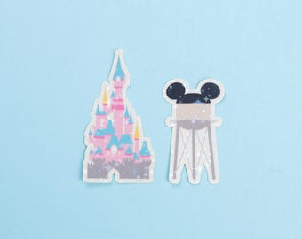 Disneyland Paris Park Sparkly Vinyl Stickers
