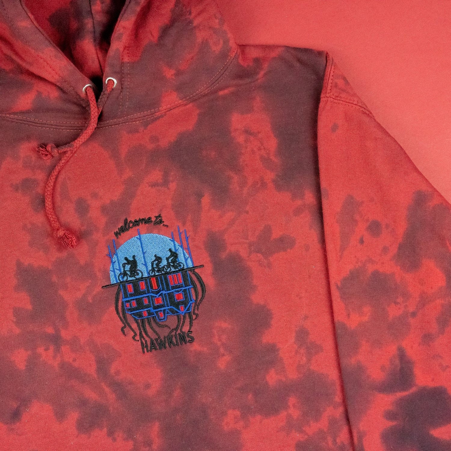Welcome to Hawkins Embroidered Tie Dye Hoodie - Etsy