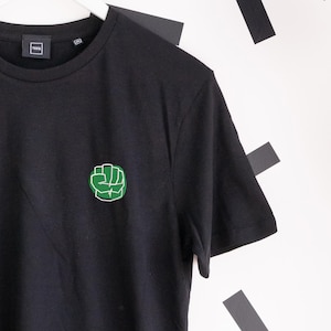 Camiseta bordada de Hulk - Negra