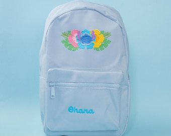 Mini mochila con bordado floral de Stitch
